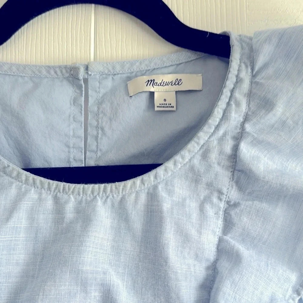 Madewell Bellflower Ruffle Dress Sz 0 - Picture 3 of 6
